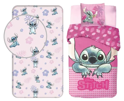 Image de Ensemble de literie Lilo & Stitch : couette et drap-housse