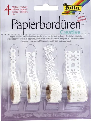 Productafbeelding van Folia 13802, Wit, Effen, Papier, 1 meter, 4 stuks