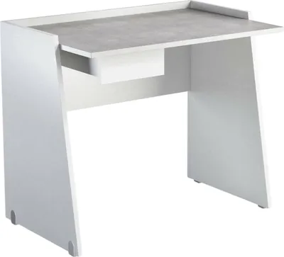 Produktbild von Schreibtisch Calendula, Moderner Schreibtisch mit Schublade, Studier - oder Bürotisch für PC - Buchhalter, 100%  Italy, 90x60h80 cm, Weiß und Beton