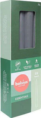 Zdjęcie produktu dla Świece szpiczaste, burzowa szarość, BOLSIUS Essentials, 24/245 mm, czas palenia ok. 7 godzin, 8 sztuk w opakowaniu