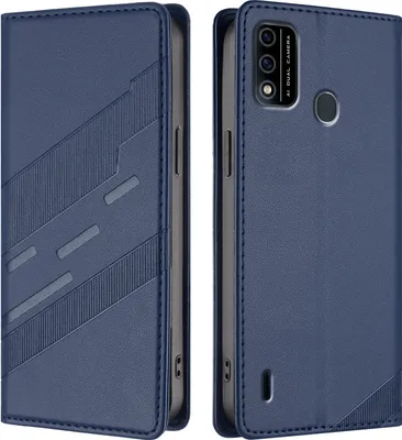 Image de Etui pour itel A48, étui portefeuille en cuirPolyuréthaneavec fente pour cartes et fonction stand Blau