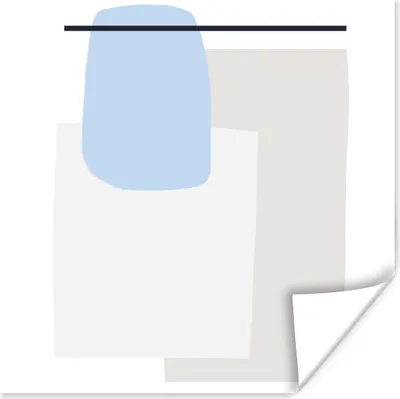 Produktbild von MuchoWow® Poster Abstrakt - Geometrische Formen - Linienkunst 75x75 cm - Wand Dekoration