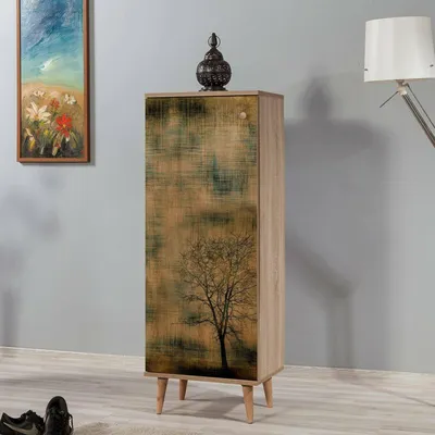 Immagine prodotto di Dacrydium - Scarpiera, 50x38x135h cm Marrone Quercia, 16 Paia
