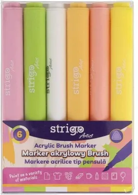 Produktbild von Marker akrylowy z końcówką pędzelkową 6 kolorów