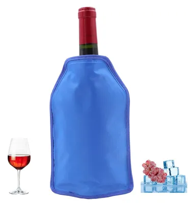 Weinkühler aus Gel – Kühlhülse für 0,75L Flaschen – blau