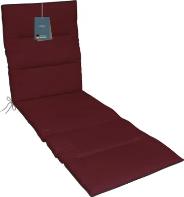 Produktbild von LILENO HOME Sonnenliege Auflage als [1er Set - Rollliege] in Brombeere + Keder Grau - Gartenliegen Auflage perfekt für Strandliege - Polster Auflage für Gartenliege (190x60x4cm)
