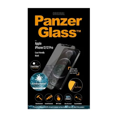 Obrázek produktu pro Panzerglass E2E Mikrotrhlé Antibakteriální Sklo S Krytem Fotoaparátu Pro Iphone 12 / 12 Pro - S Černým Rámečkem