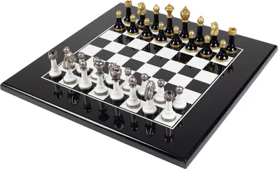 Produktbild von Italienische Schachfiguren Metall/Buchenholz + Schachbrett 40