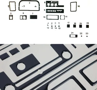 Image de Décoration intérieure Cockpit pour Citroën Jumper 1994-2002 Piano Noir Optique 23pcs
