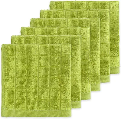 Image de Lot de torchons de cuisine - Torchons vaisselle - Nettoyage de la cuisine - Ultra-absorbants - 6 pièces, 30x30 cm - Vert