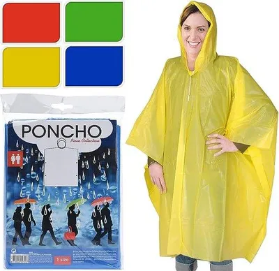 Immagine prodotto di Poncho impermeabile con cappuccio, riutilizzabile, unisex, per attività all'aperto