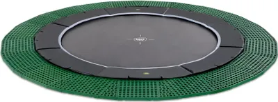 Produktbild von EXIT Dynamic Trampolin ø366cm, mit Freezone Sicherheitsfliesen, Bodentrampolin, Rund, für Kinder, Schwarz