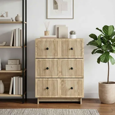 Zdjęcie produktu dla Komoda vidaXL, 66 x 34,5 x 90 cm, płyta wiórowa, imitacja dębu Sonoma