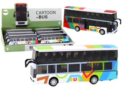 Produktbild von Leantoys Doppeldeckerbus mit Metallantrieb, bunten Lichtern und Sounds