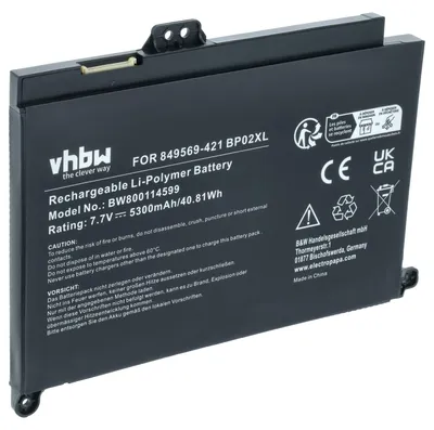 Produktbild von vhbw Akku kompatibel mit HP Pavilion 15-AU120NG, 15-AU117TX, 15-AU118TU, 15-AU117NF, 15-AU119NF, 15-AU119TX Notebook (5300 mAh, 7,7 V, Li-Polymer)