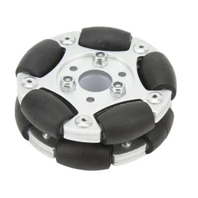 Imagen del producto de Rueda omnidireccional para robots, Rueda omnidireccional para robots, Piezas de repuesto para ruedas omnidireccionales de robots, Rueda omnidireccional para robots fabricada en aleación de aluminio, Rueda omnidireccional para robots de 60 mm, Piezas para juguetes robóticos