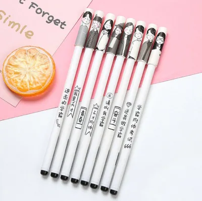 Produktbild von 0,5mm lustige Worte Cartoon schwarzer Tintengel Stift Schreibschule Schreibweichung