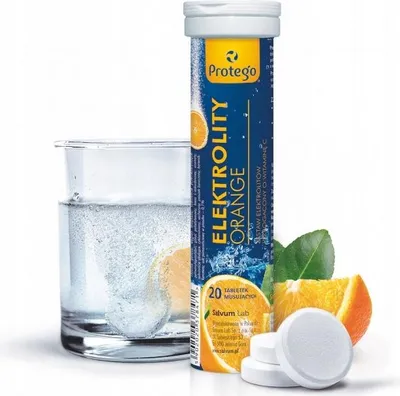 Zdjęcie produktu dla Protego Elektrolity Orange 20 tabletek musujących