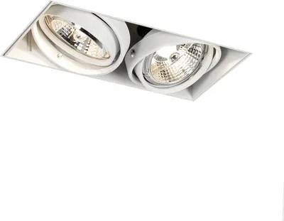 Produktbild von QAZQA - Modern Einbaustrahler weiß GU10 AR70 randlos 2-flammig - Oneon I Wohnzimmer I Schlafzimmer - Stahl Rechteckig - LED geeignet GU10