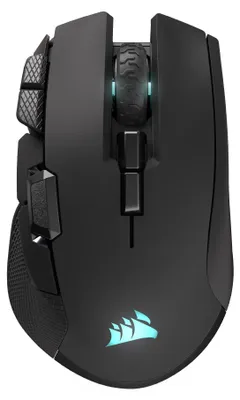 Productafbeelding van Corsair IRONCLAW WIRELESS SE, versie voor rechtshandigen, optische muis, draadloos (RF) + Bluetooth + USB Type-C, 26000 DPI, zwart