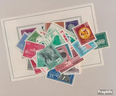 Produktbild von Briefmarken DDR 616-672 (kompl.Ausg.) Jahrgang 1958 komplett postfrisch 1958 Buchenwald, Novemberrevolution u.a.
