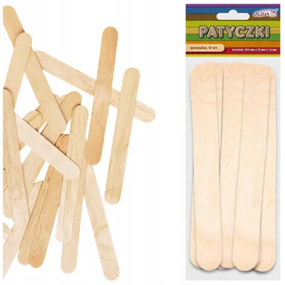 Image de Aliga Bâtonnets Bois Créatif Scrapbooking Naturel Lot 12