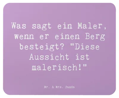 Produktbild von Mr. & Mrs. Panda Mouse Pad Spruch Maler Aussicht - Lavendeltraum - Geschenk, pc mauspad, mausunterlage, Beruf, kreative Geschenke, handgefertigte, Berufsalltag, Kunst