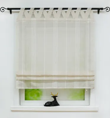 Produktbild von Delien Raffrollo mit Schlaufen Raffgardinen Schlaufenrollo Leinenoptik geräuschlose Gleiten Halbtransparent Braun BxH 100x140 cm