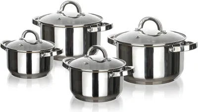 Immagine prodotto di Set di pentole in acciaio inox BANQUET SWING, 8 pezzi
