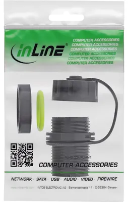 Produktbild von InLine 69927R, Kabelkupplung, Schwarz, Polyamid, Silikon, Staubsicher, Wasserdicht, mark, 25 mm
