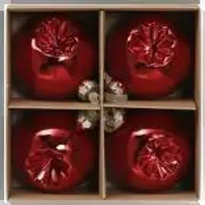 Produktbild von Glaskugeln Julkula Retro, 4 Stück, 8 cm, Rot