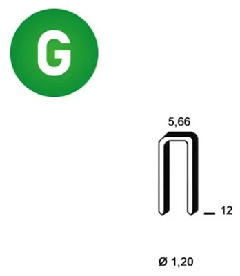 Image de 12 000 Agrafes E-12 - Galvanisées Résinées - 5.66x12x1.2 mm - D-Work