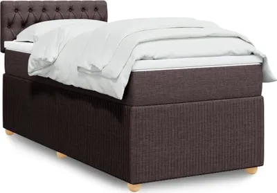 Produktbild von Möbel Boxspringbett mit Matratze Dunkelbraun 100x200 cm Stoff - Klassische Bettrahmen 3287377