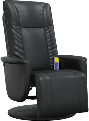 Produktbild von vidaXL Massagesessel mit Fußteil Schwarz Kunstleder