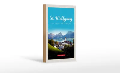 Produktbild von Holzschild Reise 12x18 cm St. Wolfgang im Salzkammergut Stadt