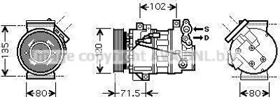 Produktbild von PRASCO RTAK393 DCS17EC Klimaanlage Klimakompressor R134a für RENAULT LAGUNA III Grandtour (KT0/1) LAGUNA III (BT0/1) LAGUNA Coupe (DT0/1)