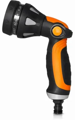 Immagine prodotto di Doccetta da giardino Smith a 8 funzioni con impugnatura ergonomica Softgrip | Doccetta da giardino professionale per l'irrigazione del prato | Doccetta da giardino ergonomica con getto multiplo | Doccetta manuale, asta di irrigazione, ugello a spruzzo, doccetta Premium