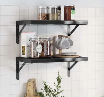 Produktbild von Maison Exclusive - Wandregale 2 Stk. 50x30 cm Schwarz Edelstahl