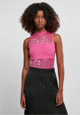 Zdjęcie produktu dla Urban Classics Ladies - Body z elastycznymi sznurowadłami w kolorze różowym - XXL