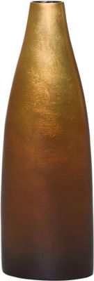 VIVANNO Bodenvase Standvase Fiberglas Gold/Braun ACCENT 8x8x41 cm
