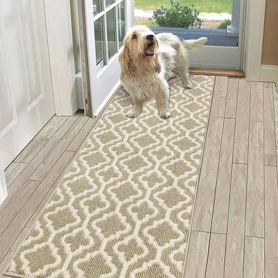 Produktbild von Teppich Läufer 60x180 cm Beige Rutschfest Waschbar Polypropylen