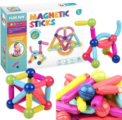Zdjęcie produktu dla Klocki Magnetyczne Konstrukcyjne Edukacyjne Zestaw