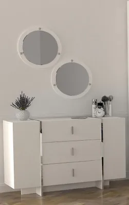 Zdjęcie produktu dla Komoda z lustrem Komoda z szufladami Komoda do przedpokoju Komoda 3 szt