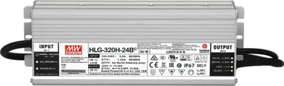 Immagine prodotto di MEAN WELL Alimentatore switching LED IP67 dimmerabile 24 V/CC, 13,3 A - 320 W, 90 x 252 x 43,8 mm, 1 pz.