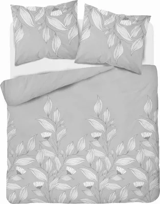 Produktbild von Bettwäsche, Flanellbettwäsche, dick und warm 200x220cm 4943b Grau, Blätter