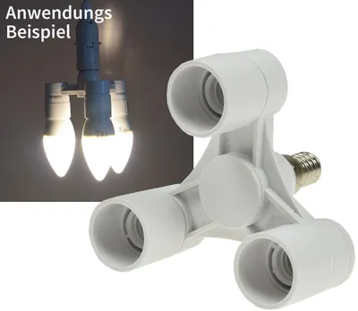 Produktbild von E14-Fassung "Triple", 3-fach Adapter