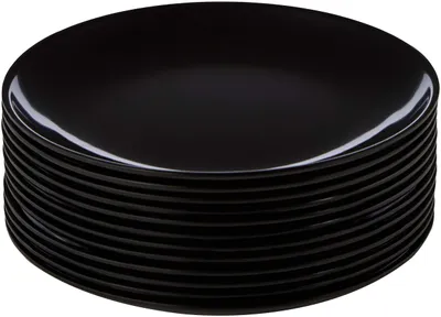 Melamin-Teller Ø 23 cm Schwarz, 12 Stück