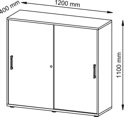 Zdjęcie produktu dla Szafa z drzwiami przesuwnymi 1753S SG, 3 OH 120 x 40 x 110 cm (szer. x gł. x wys.)
