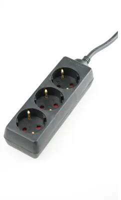 Zdjęcie produktu dla as-Schwabe Listwa 3-gniazdowa czarna 3m 230V 16A gniazdo wielokrotne IP20