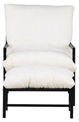 Image de Corsofauteuil lounge avec repose-pieds noir.